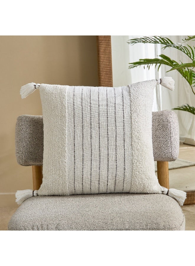 Home Box Tufted Stripe Filled Cushion - 50x50 cm - Image 1