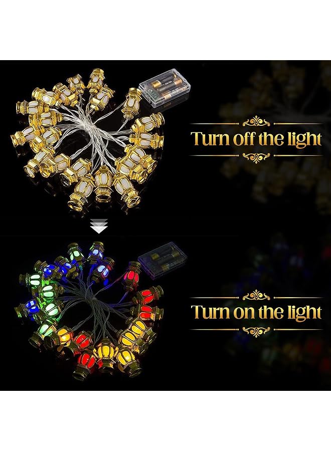 erorex Ramadan Eid String Lights 9.8Ft 20Leds Fairy Lights Battery Operated Lantern String Light Ramadan Lantern String Light Eid Decorations For Eid Party Indoor Outdoor Patio Garden B - Image 3