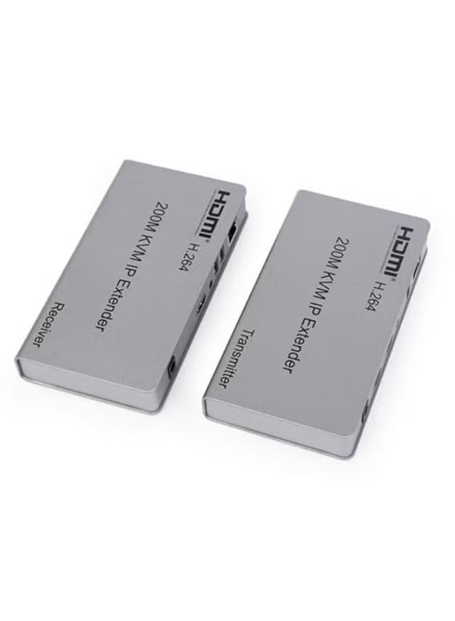 Reacon موسع KVM HDMI عبر IP - 200 متر بدقة Full HD 1080P - تحكم في لوحة المفاتيح والفأرة USB - دعم CAT6/CAT7 - هيكل معدني - توصيل وتشغيل - محولات طاقة - Image 2