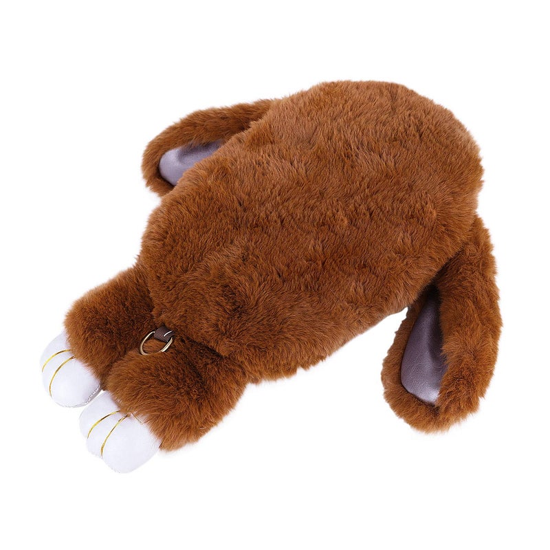 Ylucky Kids Rabbit Faux Fur Backpack Bunny Hare Shoulder Bags Plush Doll Crossbody Handbag Knapsack Women Girls Travel Satchel - Image 1