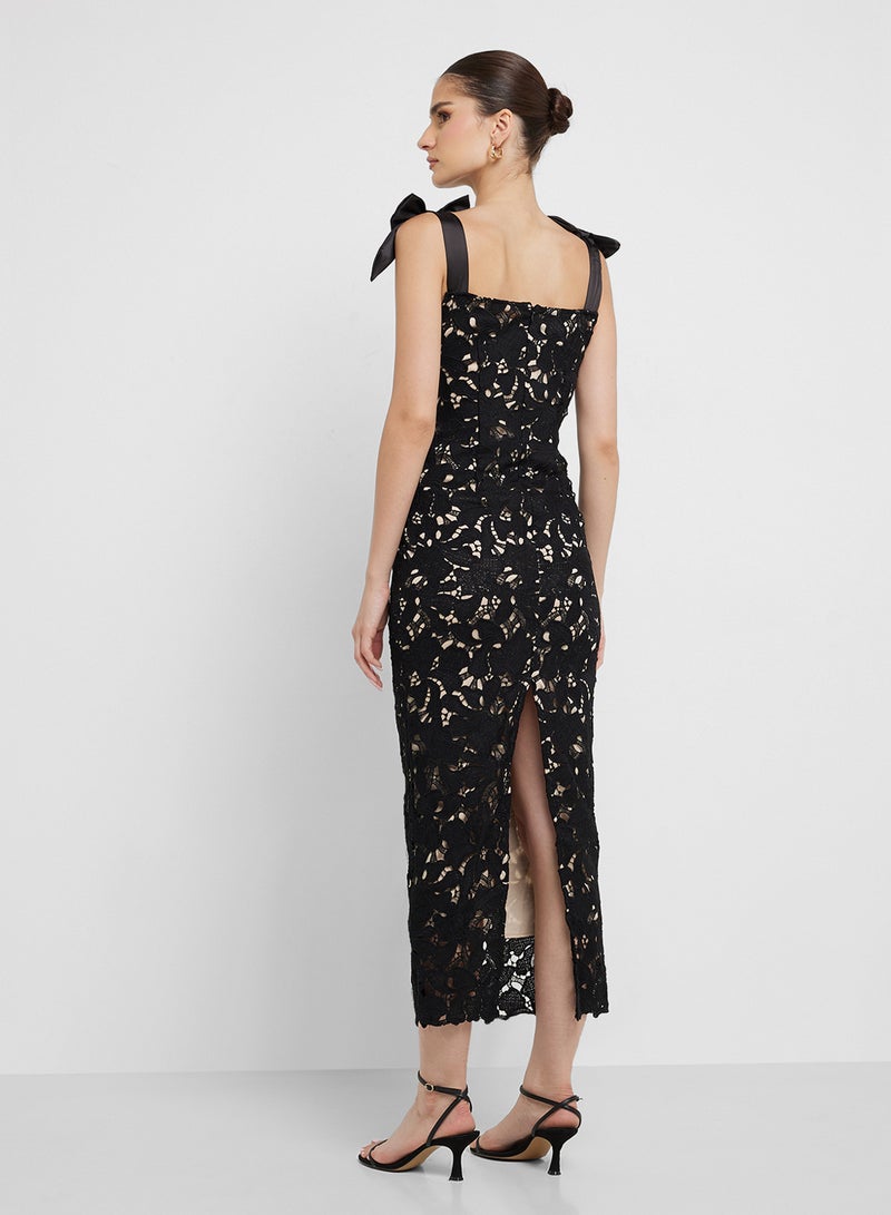 Ginger Lace Bow Midi Dress - Image 2