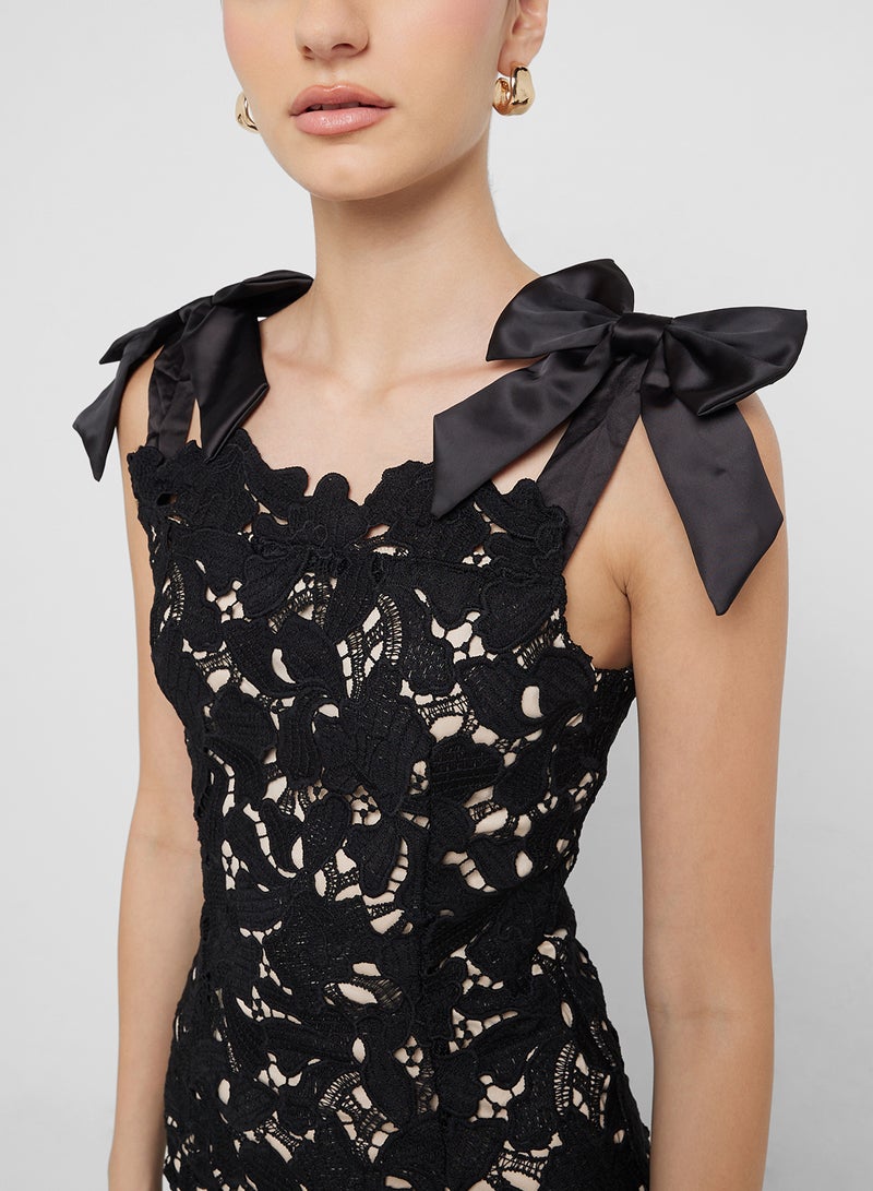 Ginger Lace Bow Midi Dress - Image 3