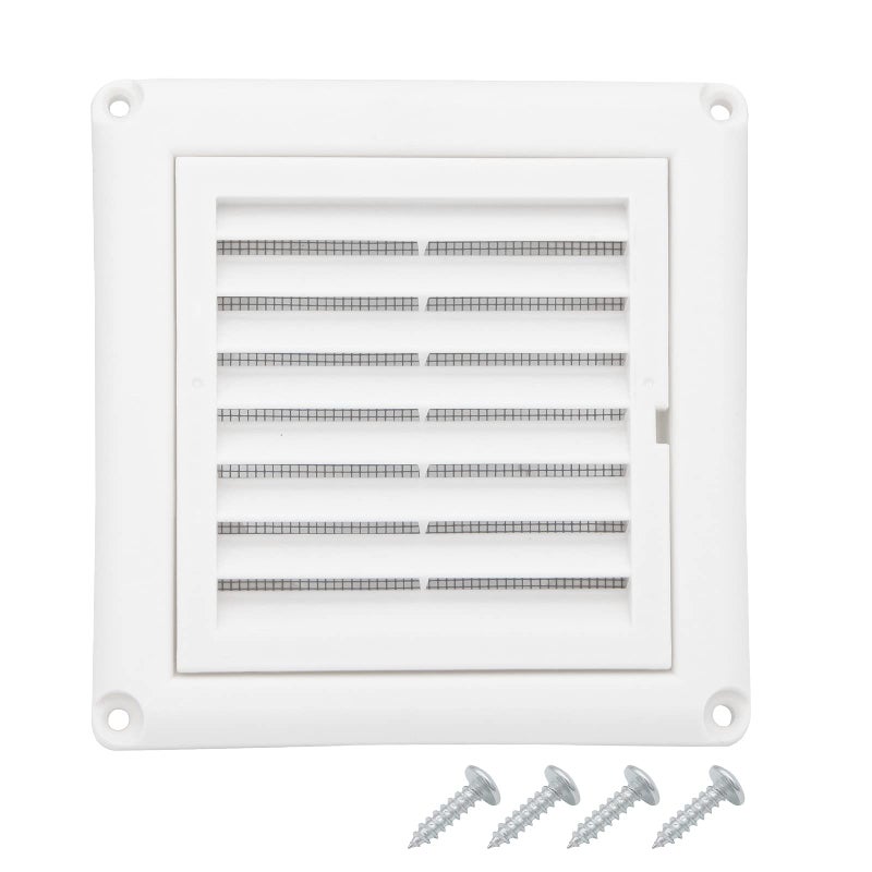 4 Louvered Dryer Vent Cover by Vypart Exterior Wall Air Vent Cap Replacement with Fabric Fine Screen Soffit Vent Cover OutdoorOutside with 4 ScrewsEasy Install