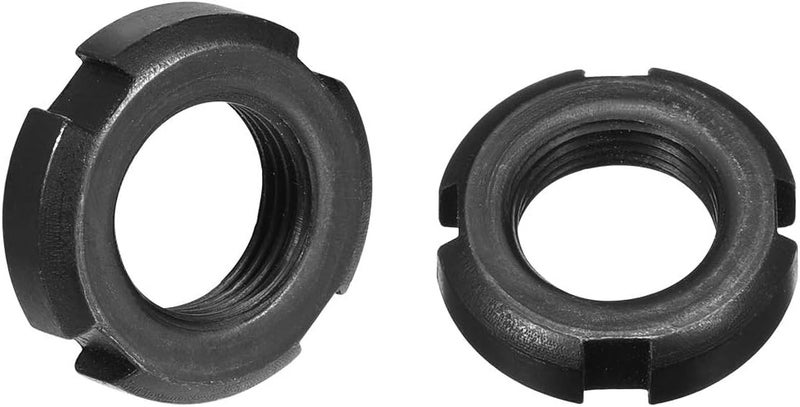 uxcell M18x1.5mm Fine Pitch Thread Retaining Four-Slot Slotted Round Nuts, 2 Pcs - Image 1