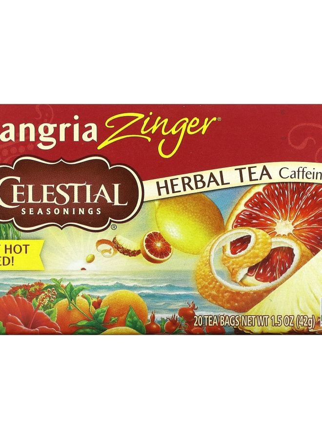 CELESTIAL SEASONINGS Herbal Tea Sangria Zinger Caffeine Free 20 Tea Bags 1.5 oz (42 g)