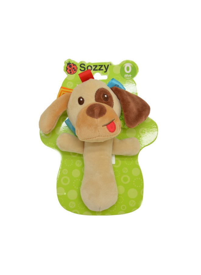 SOZZY Baby Plush Animal Rattle Toy Baby Early Education Hand Stick Enlightenment Rattle Bell Ringer BB Toy-Color:Hand Stick Puppy - Image 1