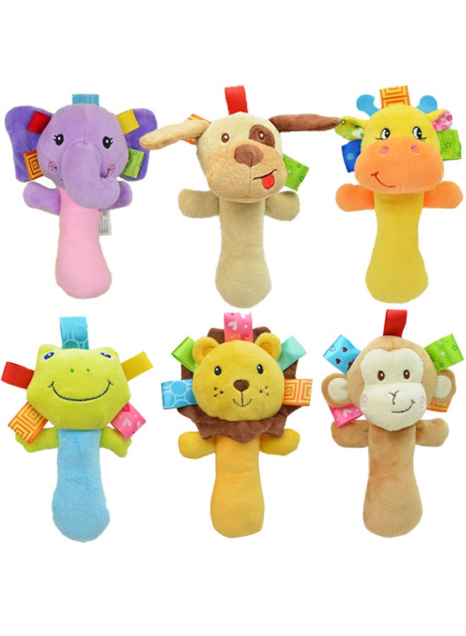 SOZZY Baby Plush Animal Rattle Toy Baby Early Education Hand Stick Enlightenment Rattle Bell Ringer BB Toy-Color:Hand Stick Puppy - Image 2