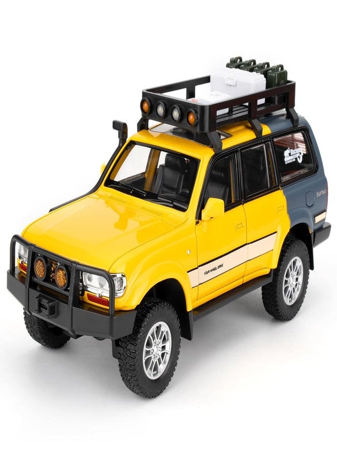 DUWOL 1:24 Scale Land Cruiser Toy Car Model Cruiser Diecast Metal Cars Light Sound Pullback Openable Door Car for Kids - Image 1