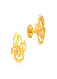 Malabar Gold and Diamonds 22k 916 Purity Gold Studs Earrings for Girls DZER218Y  - Image 1