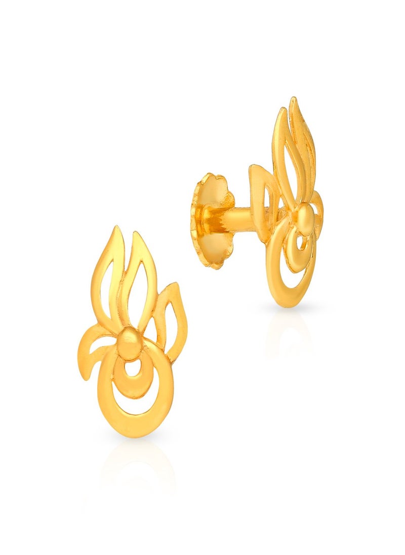 Malabar Gold and Diamonds 22k 916 Purity Gold Studs Earrings for Girls DZER218Y  - Image 1