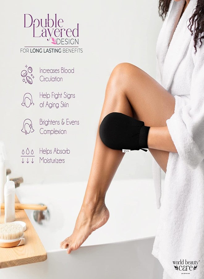 NOBILEA Dead Skin Removal Bath Body Glove Mitt, Deep Clean Exfoliating Tool to Remove Dead Skin and Dirt, Home Spa Gloves (Pack of 1) (Black) - Image 4