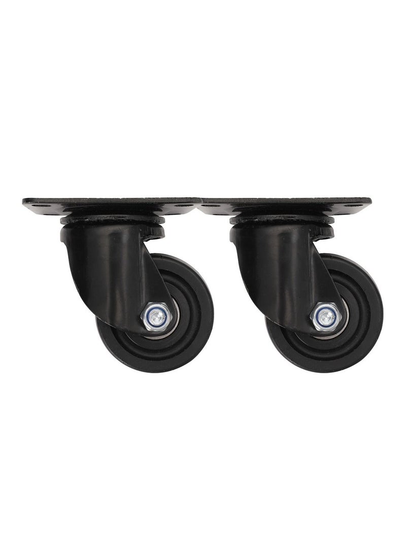 BMB tools 2-Piece 75mm Black Low Gravity Medium Duty Caster - Swivel - Plate - Image 1