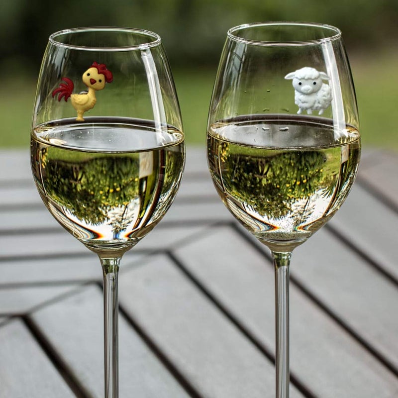 Simply Charmed Barnyard Farm Animal Wine Charms â€“ Magnetic Glass Markers and Identifiers Set of 6 Wine Magnets - Image 2