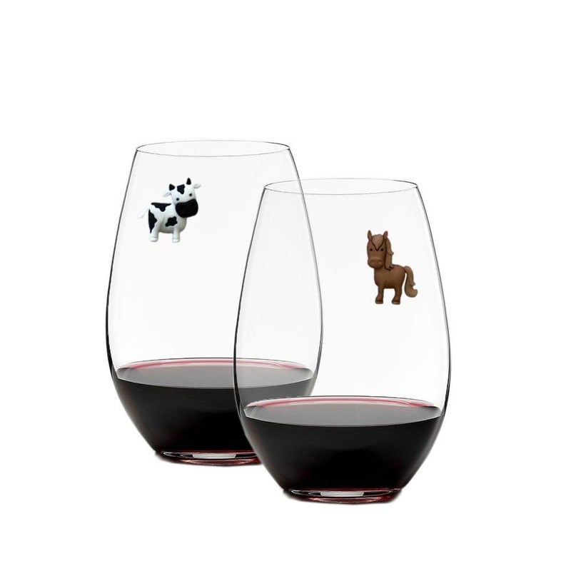 Simply Charmed Barnyard Farm Animal Wine Charms â€“ Magnetic Glass Markers and Identifiers Set of 6 Wine Magnets - Image 5
