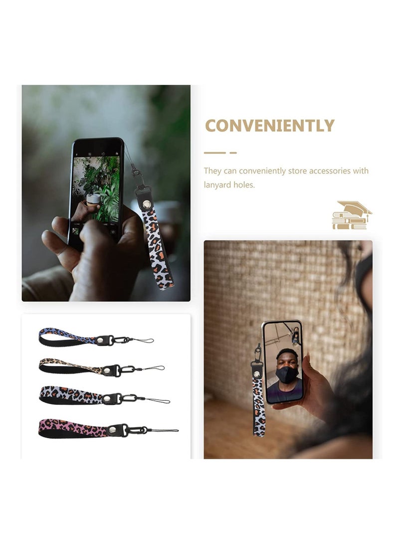 KASTWAVE 4Pcs Phone Wristlet Strap Leopard Lanyard, KASTWAVE Phone Charm Keychain Holder Hand Wrist Strap for Keys ID Badge Jeans Phone Wallet, Mobile Phone Decoration Accessories Suitable for Women and Men - Image 4