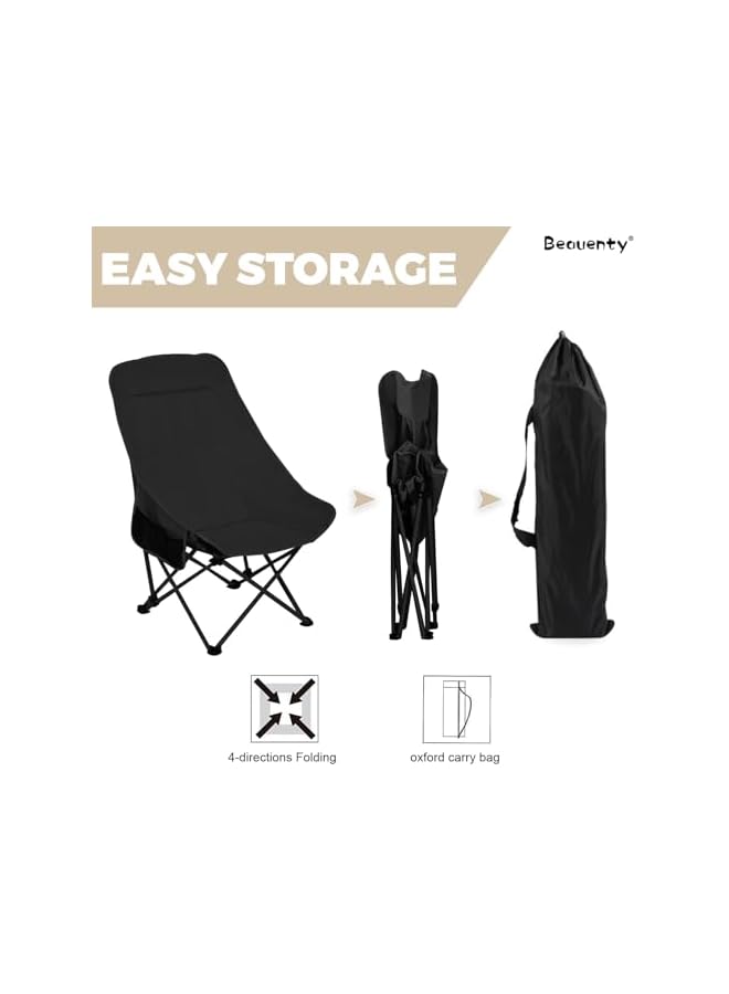 Beauenty Moon Chair, Camping Chairs, Outdoor Hiking Beach Travel Chair, Comfortable And Durable Folding Chair, Lightweight Camping Chair With Side Pocket (Style 1) - Image 4