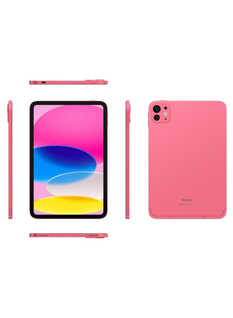 Telzeal P104 Smart Tablet with Android 13 10.1" FHD Screen 16GB RAM 1TB ROM - with Powerful 10,000mAh Battery Pink - Image 1