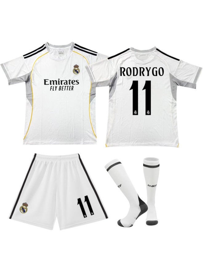 2526 New Real Madrid Home Football Clothes Suit No.9 Mbappe Jersey 5 Bellingham 7 Vinicus Ronaldo