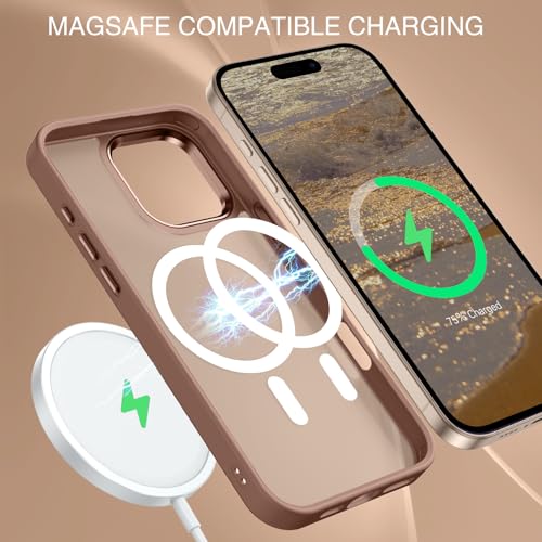 BENTOBEN Magnetic for iPhone 16 Pro Max Case,(Compatible with MagSafe) (Military Grade Drop Protection) Slim Translucent Matte Shockproof with Anti-Fingerprint Phone Case 6.9",Desert Titanium - Image 4