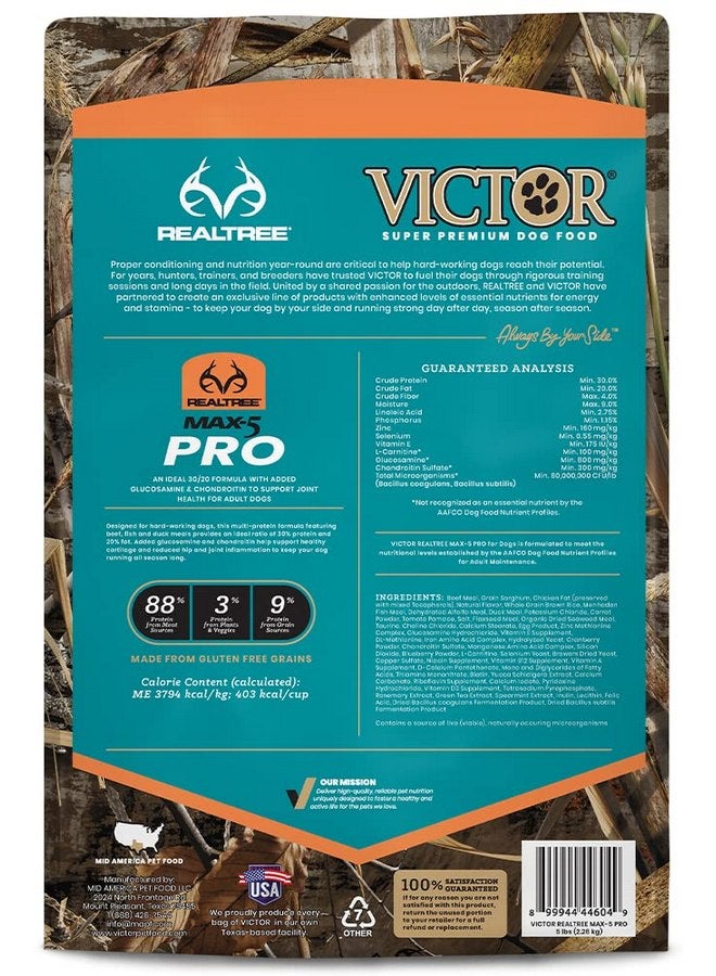 Victor Super Premium Pet Food Realtree - Max-5 Pro, Dry Dog Food, 5-lb Bag, Camo - Image 3