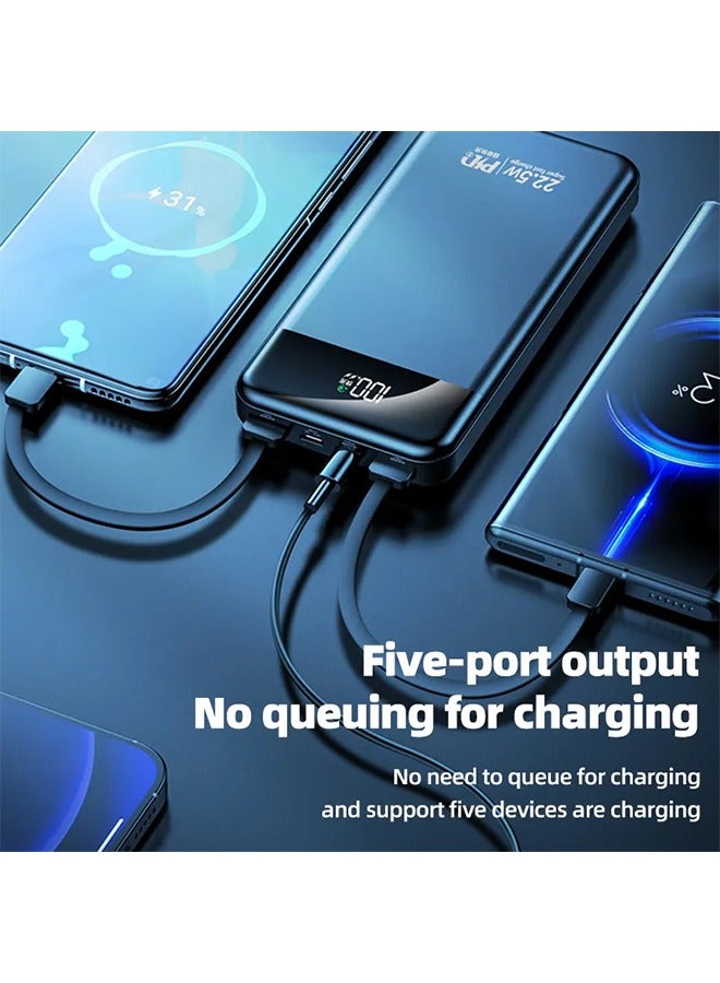 Arabest Self-Contained Mobile Power Supply with Cable,Fast Charging 12,000mah Portable Charger with Digital Display,Apple/Android Compatible(White)  - Image 5
