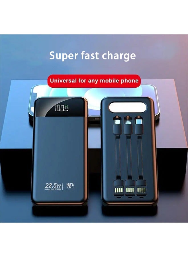 Arabest Self-Contained Mobile Power Supply with Cable,Fast Charging 12,000mah Portable Charger with Digital Display,Apple/Android Compatible(White)  - Image 3