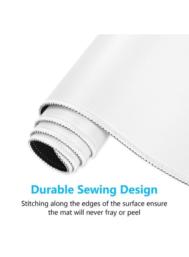 **وسادة ماوس كبيرة للألعاب، لوحة ماوس موسعة بحواف مخيطة، لوحة مفاتيح مقاومة للماء مع قاعدة مانعة للانزلاق، حصيرة مكتب XXL كبيرة للاعبين وأجهزة الكمبيوتر المحمول والمكتب، مقاس 31.5 × 15.7 بوصة، لون أبيض عاجي** - Image 4