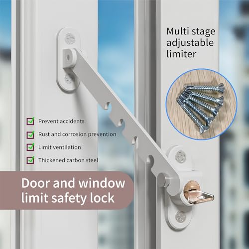 Oligitdi Window Lock Children Protection Window Restrictor Child Safety Window Stopper Falling Prevention Locks - Image 3