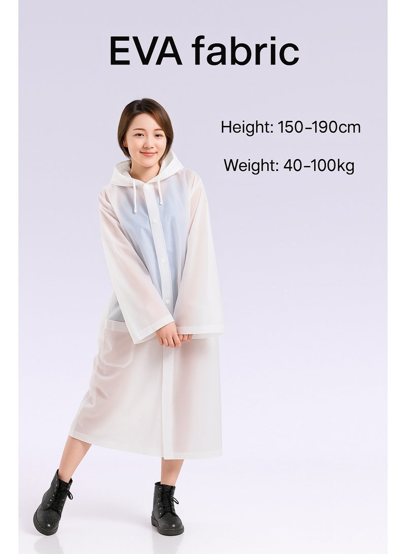 عبوة من معاطف المطر الخارجية، بونشو مطر للبالغين، مع غطاء للرأس ورباط قابل لإعادة الاستخدام - Image 2