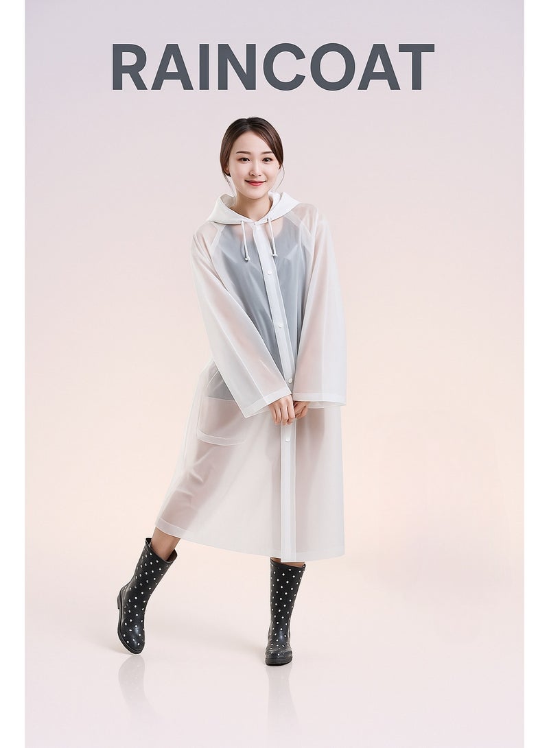 عبوة من معاطف المطر الخارجية، بونشو مطر للبالغين، مع غطاء للرأس ورباط قابل لإعادة الاستخدام - Image 1