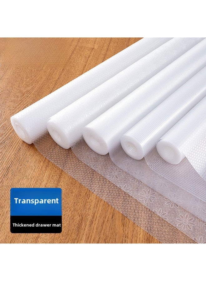 Thickened PEVA Cabinet Pad Drawer Mat Moisture-proof Mat Kitchen Waterproof Oil-proof Mat Shelf Wardrobe Shoe Cabinet Refrigerator Mat-Color:Flat Dot Pattern [transparent]]-Specifications:45*150cm【189 Grams】  - Image 2
