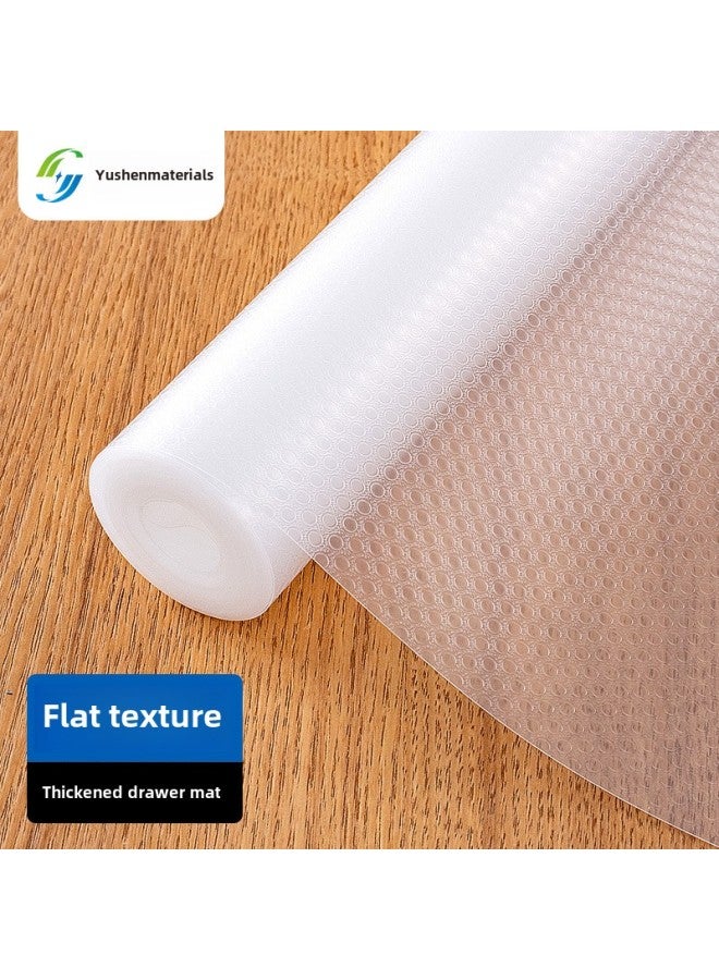 Thickened PEVA Cabinet Pad Drawer Mat Moisture-proof Mat Kitchen Waterproof Oil-proof Mat Shelf Wardrobe Shoe Cabinet Refrigerator Mat-Color:Flat Dot Pattern [transparent]]-Specifications:45*150cm【189 Grams】  - Image 1
