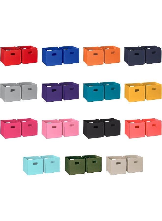 RiverRidge Folding Storage Bins with Handles Golden yellow Cube Storage Organizer for Closet Bedroom  Playroom  Closet Organizers and Storage Set of 2 - Image 5