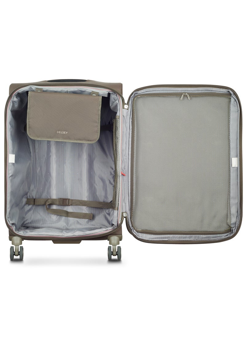 DELSEY Paris - Helium DLX 2.0 71cm Softcase 4 Double Wheel Expandable Check-In Luggage Trolley Mocha - Image 1