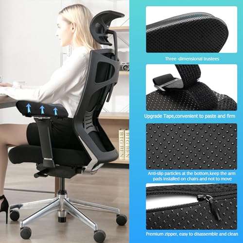 EIMMBD Office Chair Arm Pads Covers-Ergonomic Armrest for Desk and Chair Office Chair Armrest Covers, Office Chair Arm Pads for Elbows and Forearms, Office Chair Cushion for Gaming Accessories - Image 4