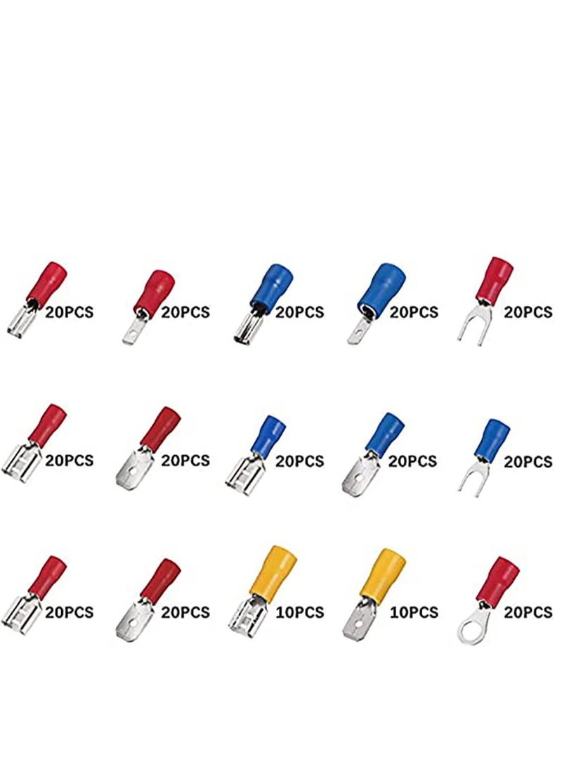 Barakah Nylon Spade Quick Disconnect Connectors Kit, 280pcs/set 2.8mm /4.8mm/6.3mm Male/Female Insulated Terminals + Crimp Wire Connector - Image 2