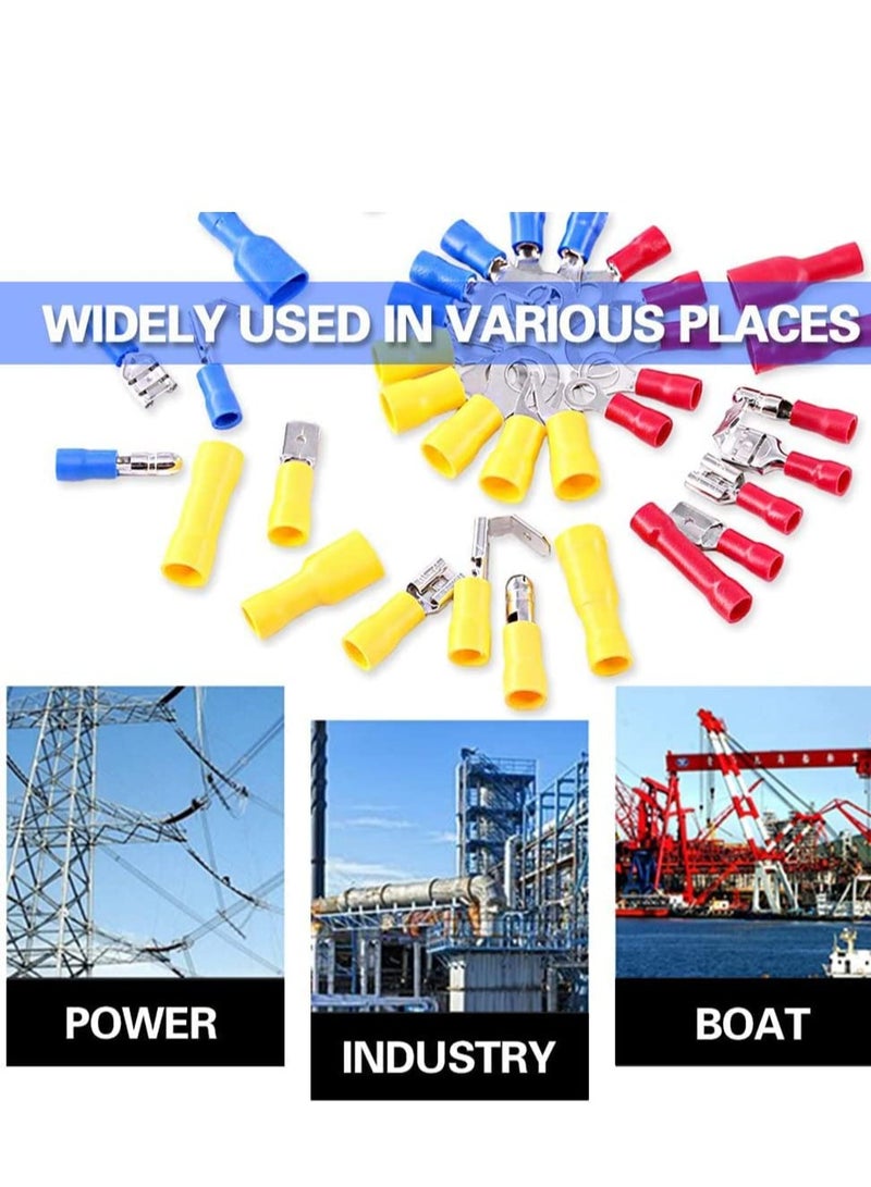 Barakah Nylon Spade Quick Disconnect Connectors Kit, 280pcs/set 2.8mm /4.8mm/6.3mm Male/Female Insulated Terminals + Crimp Wire Connector - Image 5