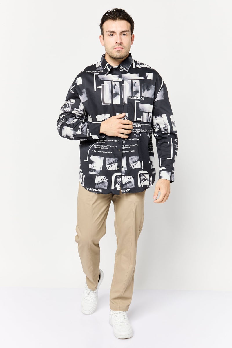 SELECTED Men Regular Fit Allover Print Long Sleeves Casual Shirt, Multicolor - Image 2