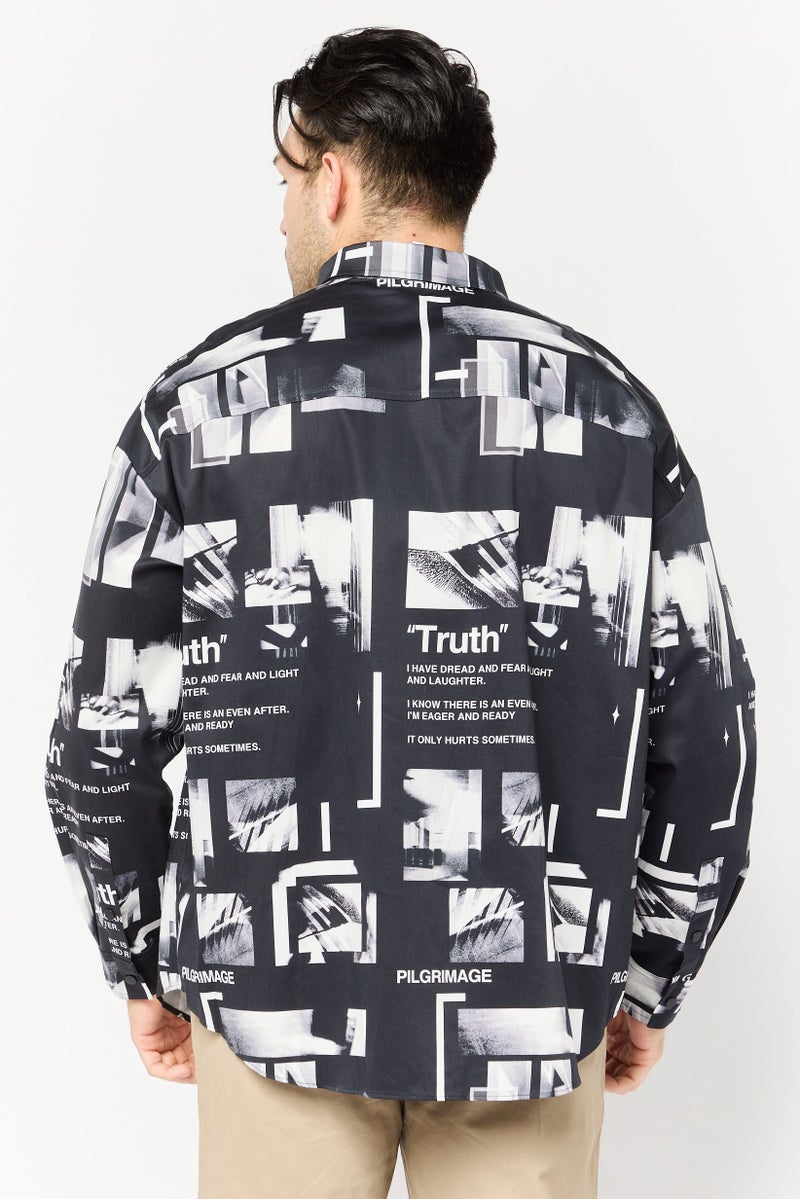 SELECTED Men Regular Fit Allover Print Long Sleeves Casual Shirt, Multicolor - Image 4