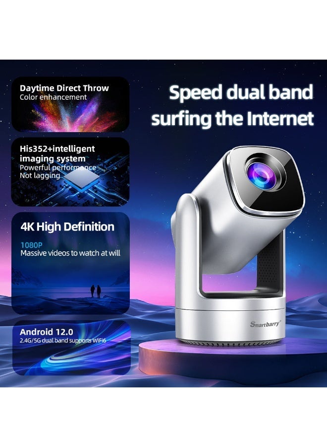 Smartbarry HT26 Smart Projector 4K HDR Ultra HD, 9750mAh Battery, 5G WiFi, Autofocus, HD USB Connectivity, Portable Home Theater Projector for Movies, Gaming, Presentations, Streaming & Outdoor Entertainment - Image 4
