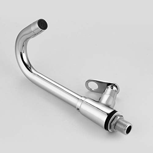 SPAZIO Prime Brass Body Swan Neck Pillar Cock - Chrome Plated Wash Basin Tap With 360 Degree Moving Spout - Bathroom Quarter Turn Water Foam Flow Tap - Image 5