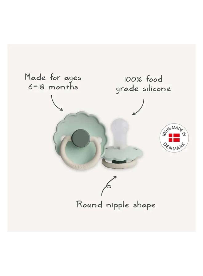 FRIGG Round Silicone Baby Pacifier 6-18M 6-Pack Blooming Love - Size 2 - Image 5