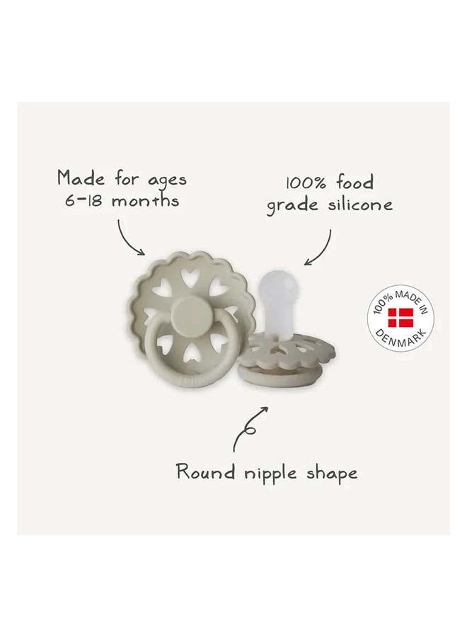 FRIGG Round Silicone Baby Pacifier 6-18M 6-Pack Blooming Love - Size 2 - Image 4
