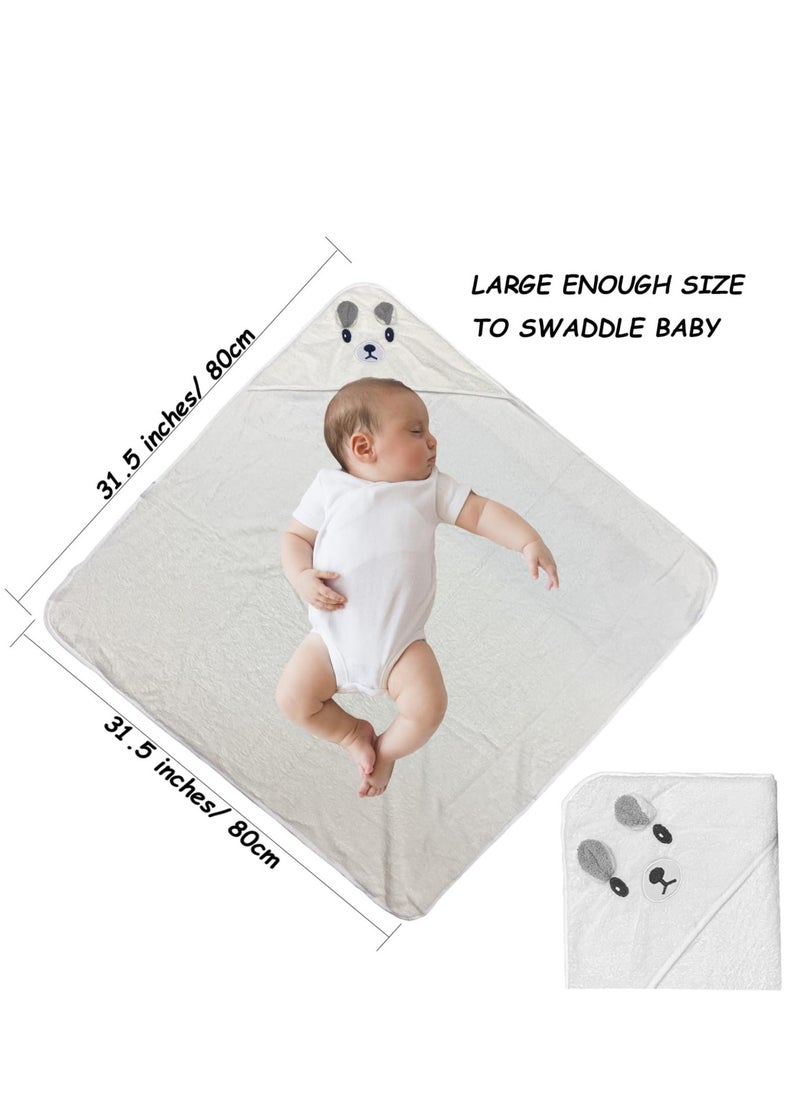 Generic Hooded Baby Towels for Newborns - 2 Pack Soft Bath Towels for Infants and Toddlers, Adorable Gray and White Bear Designs, Perfect Baby Shower Gift and Bath Time Essential for Boys and Girls  - Image 5