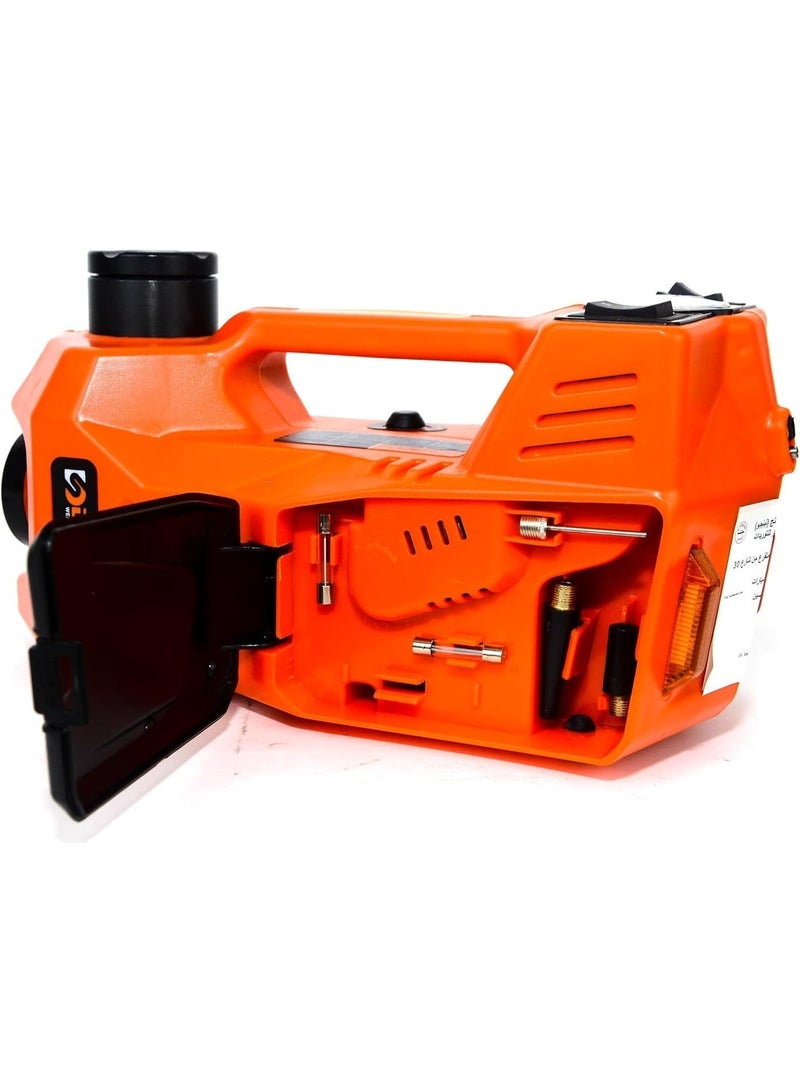 Electric Hydraulic Jack 2 in 1 with Inflation, 3 Ton Hydraulic 12V Car Floor Jack with Built-in Tire Inflator Pump & LED Light ( Max height 360mm) - Image 3