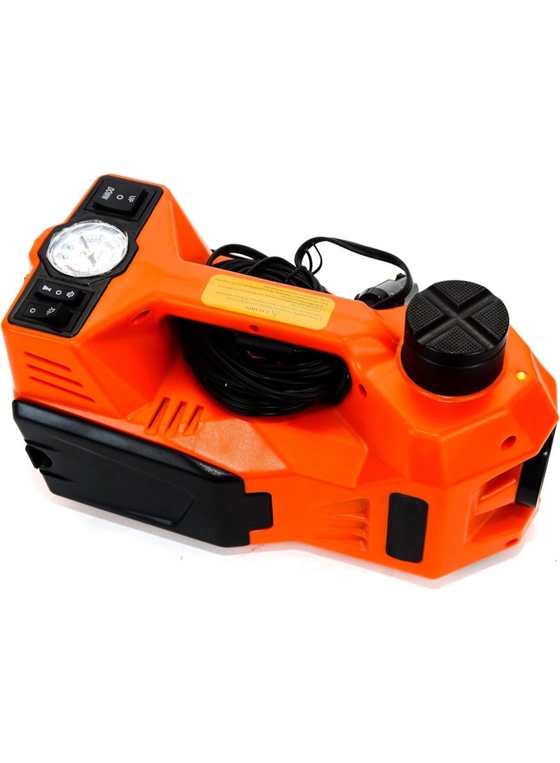 Electric Hydraulic Jack 2 in 1 with Inflation, 3 Ton Hydraulic 12V Car Floor Jack with Built-in Tire Inflator Pump & LED Light ( Max height 360mm) - Image 4