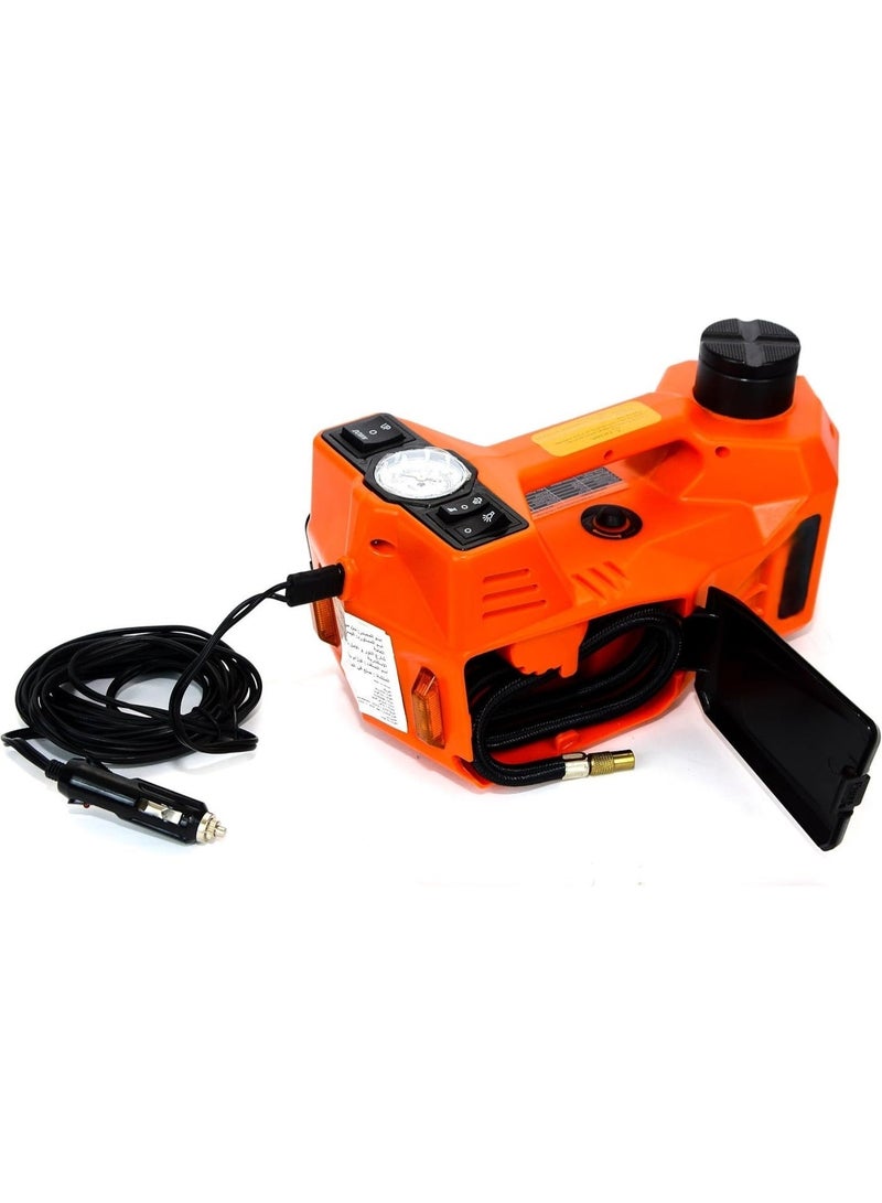 Electric Hydraulic Jack 2 in 1 with Inflation, 3 Ton Hydraulic 12V Car Floor Jack with Built-in Tire Inflator Pump & LED Light ( Max height 360mm) - Image 2