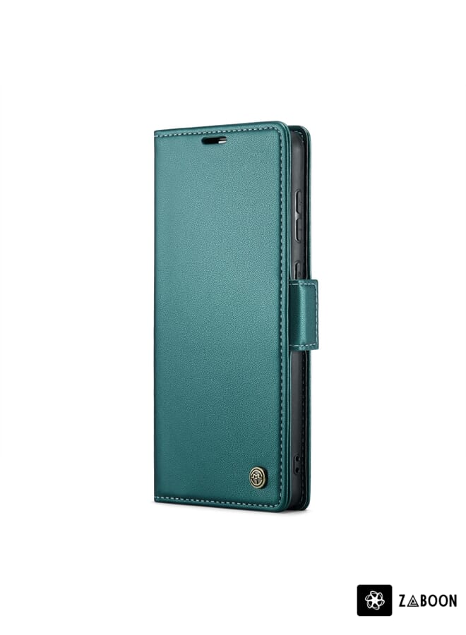 Green Tiger For Samsung Galaxy S20 FE CaseMe 023 Butterfly Buckle Litchi Texture RFID Anti-theft Leather Phone Case(Pearly Blue) - Image 2