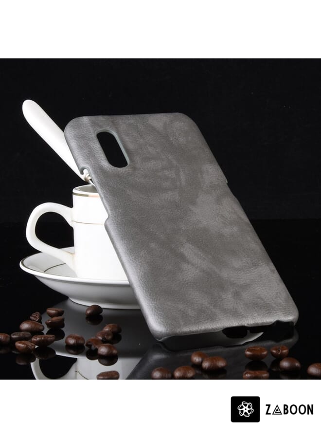 Zaboon غطاء حماية من مادة PC + PU بنسيج ليتشي مقاوم للصدمات لهاتف Vivo V15 Pro - Image 1