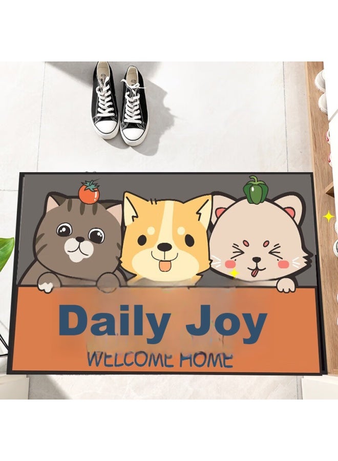 Moon Time Mengtingshui Crystal Velvet Entrance Mat, Absorbent And Easy To Clean, Cuttable, Daily Happiness, 50*80cm - Image 5